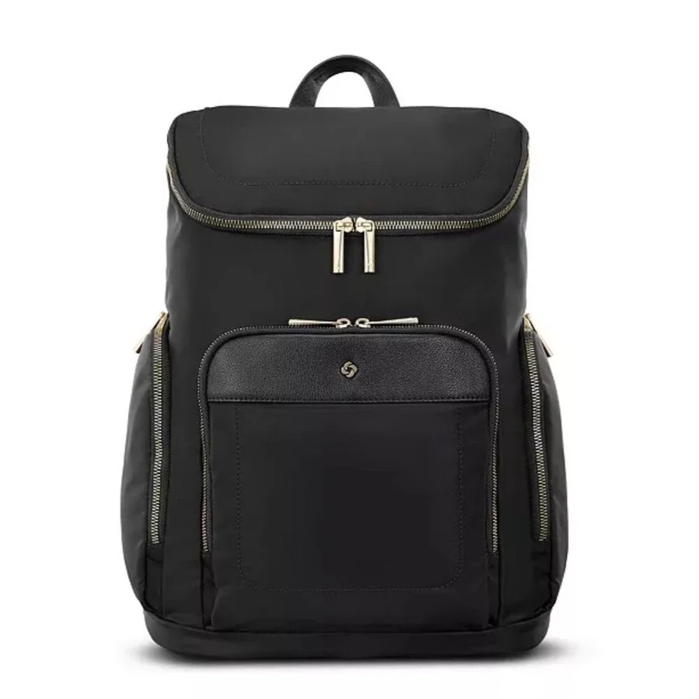 Samsonite Black Men's Travel Backpack with Gold Hardware, women’s bag 🏖️